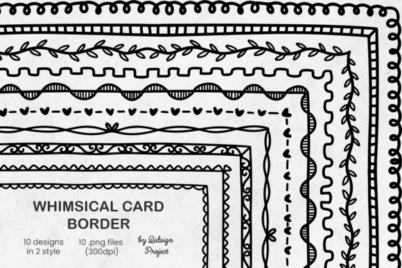 10 Whimsical Card Borders: Wavy Squiggle Edition