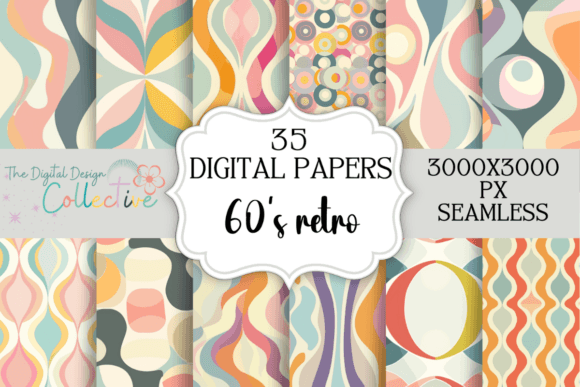 60s Boho Retro Seamless Patterns