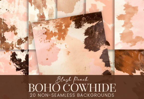 Boho Cowhide Blush Western Cow Print: A Trendy Design Element for Modern Creations