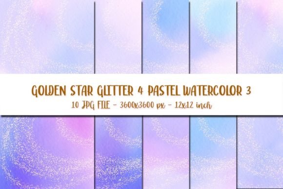 Golden Star Glitter Pastel Watercolor 3: A Creative Digital Asset
