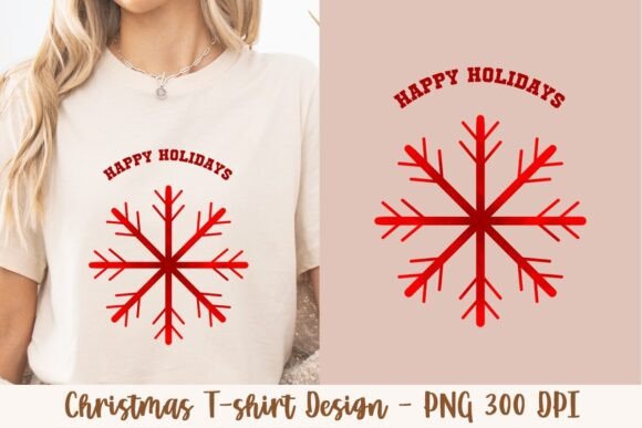 Happy Holidays Red Snow: A Versatile and Vibrant T-shirt Design for the Festive Season