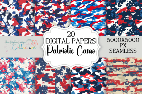 Patriotic Camo Seamless Patterns for Creative Projects