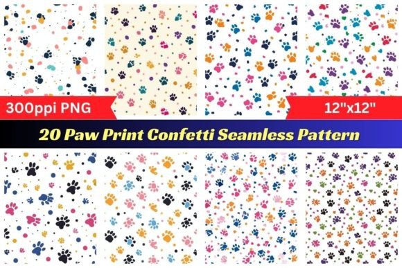 Paw Print Confetti Seamless Pattern: A Versatile Design for Pet Lovers and Creative Professionals