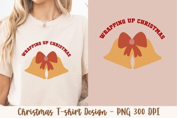 Retro Christmas T-Shirt Design 762: A Golden Bell Graphic