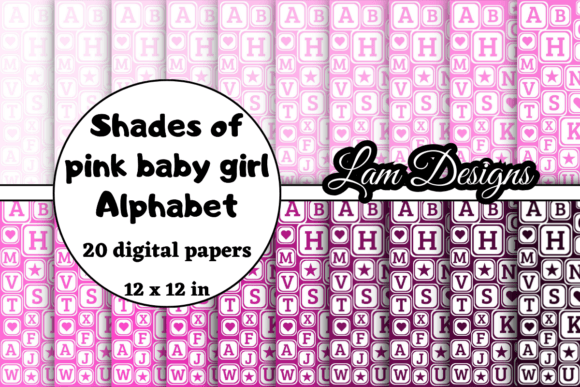 Shades of Pink Baby Girl Alphabet Papers: A Versatile Digital Resource for Creative Projects
