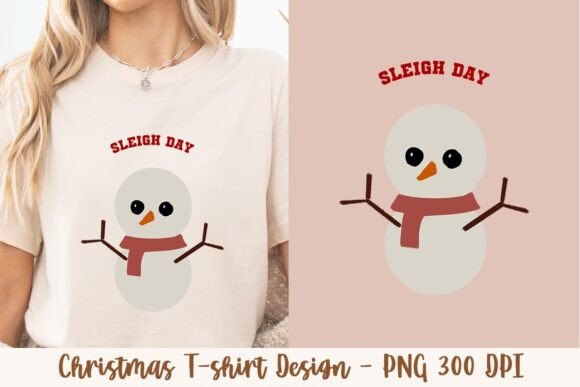 Sleigh Day Snowman Red Scarf Orange Nose: A Festive Graphic for Holiday Merchandise