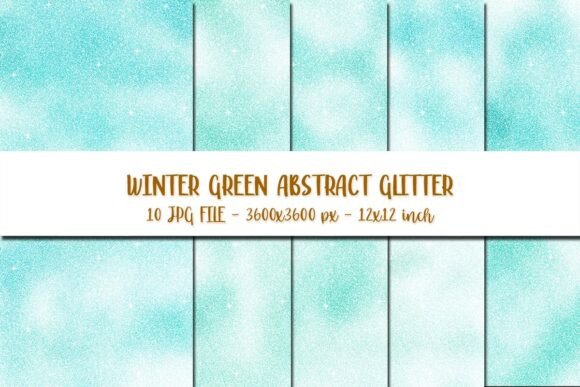 Winter Green Abstract Glitter Background
